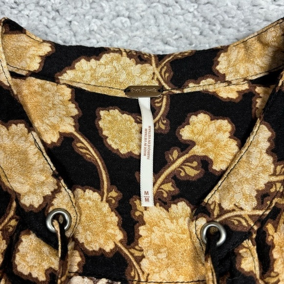 Free People Top Womens Medium Mia Floral Tunic Bohemian Flowers Party BOHO Tunic - Picture 1 of 7